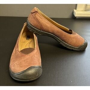 KEEN Women's 7. Sterling City 1007707 Brown Leather Flats Loafer Shoes Comfort